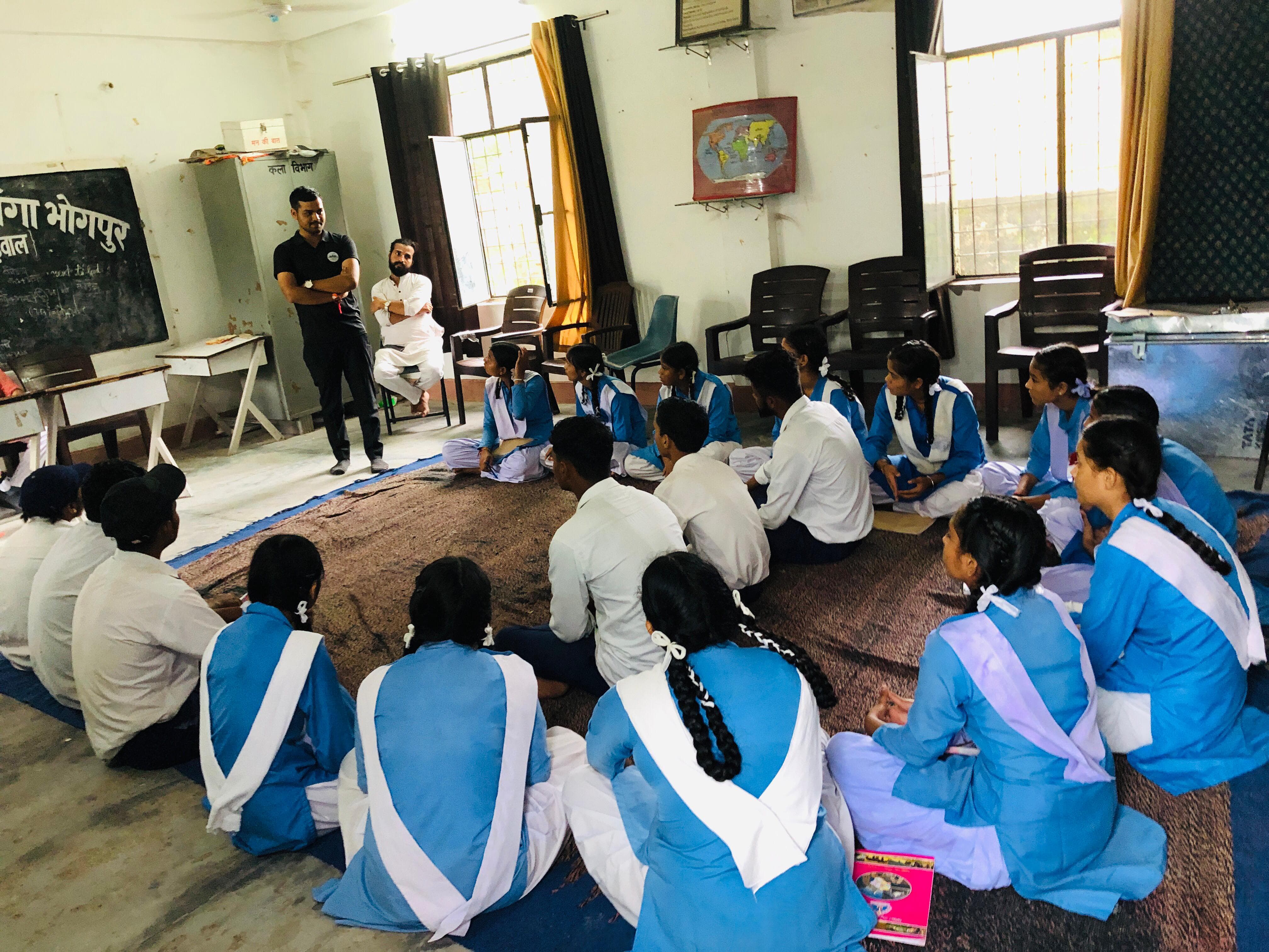 The above image shows Him Village E Prahari performing awareness activities.